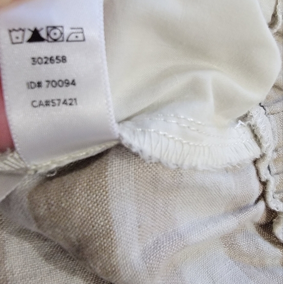 LOFT Tan Black Neutrals Striped 100% Linen Skirt Size Small - Picture 11 of 12